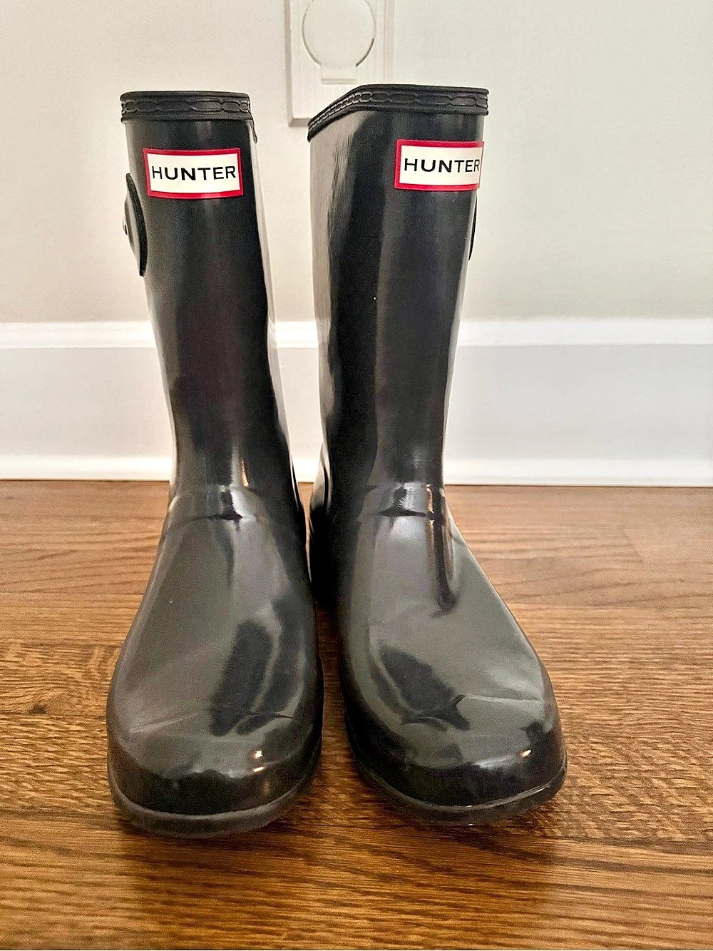 Hunter Original Short Gloss Rain Boots gray